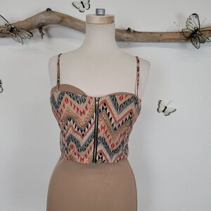 Beardance boho style zip up bandeau top